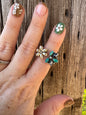 Kingman & Whit Buffalo Flower Ring -Adjustable