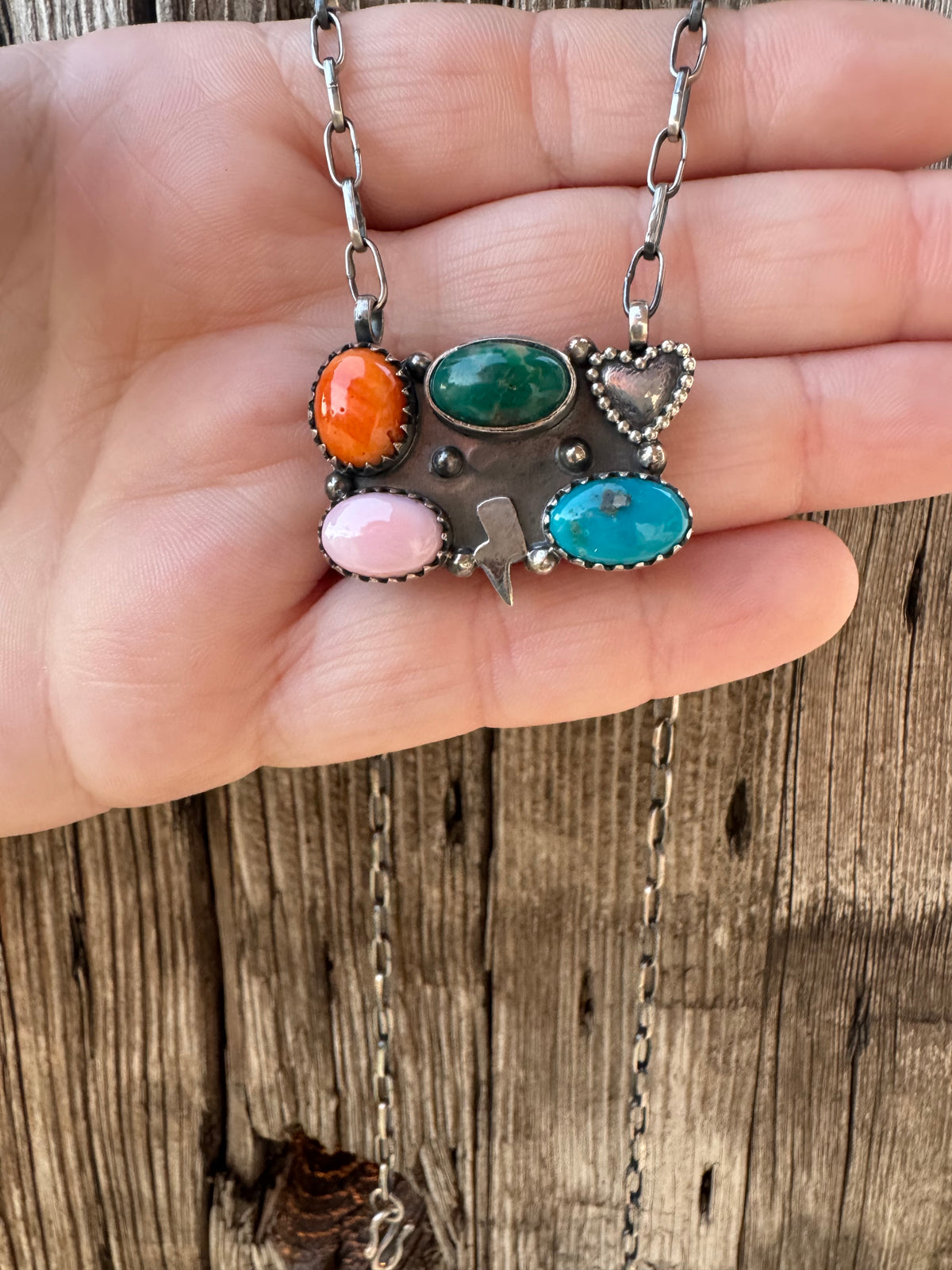 Muti Stone Bar Necklace