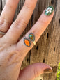 Orange Spiny & Turquoise Adjustable Ring
