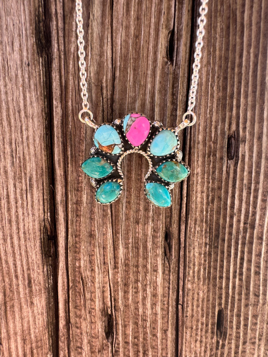 Cotton Candy & Turquoise Naja Necklace