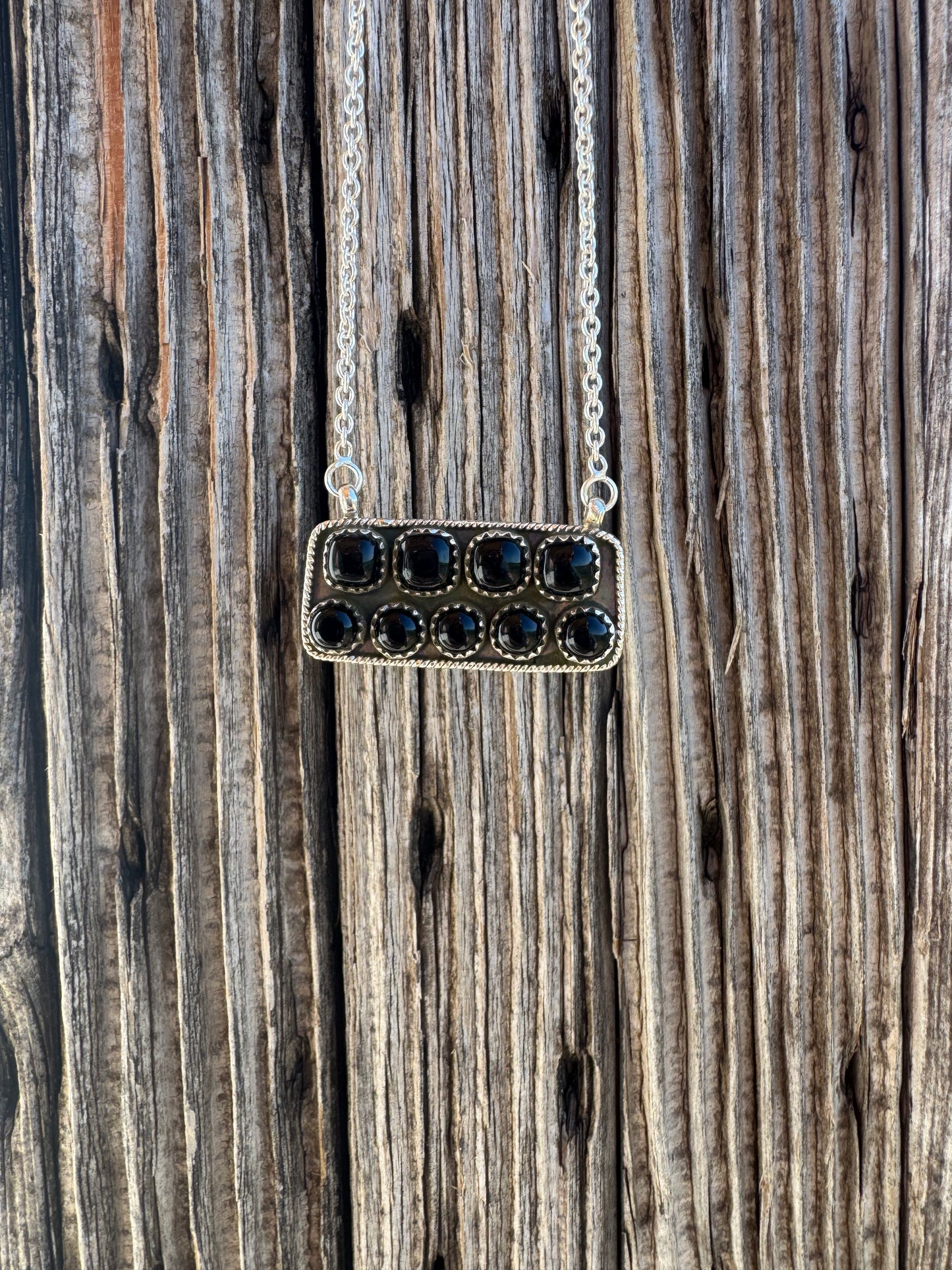 Black Onyx Bar Necklace