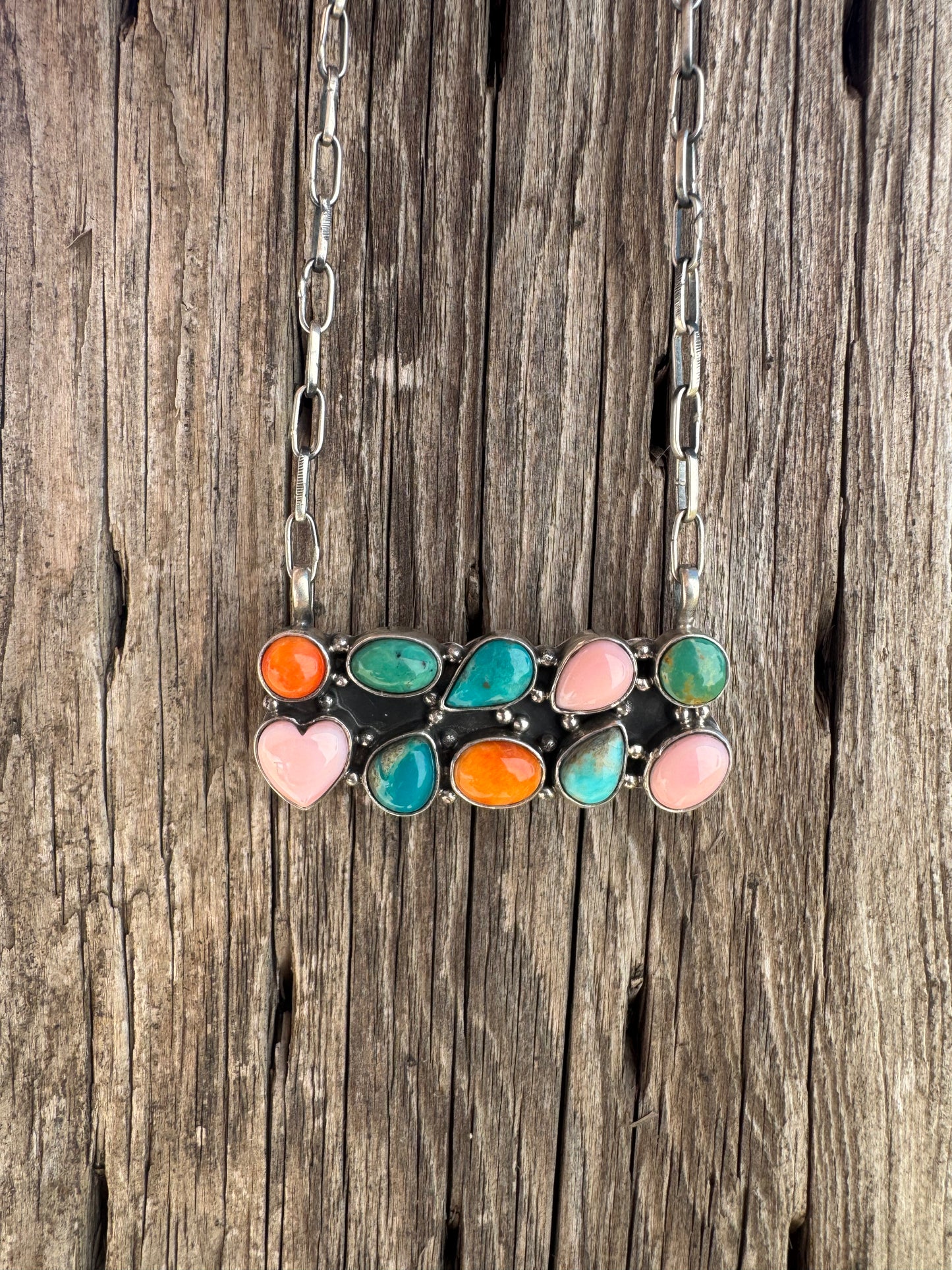 Muti Stone Bar Necklace