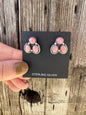 Pink Conch Cluster Earrings