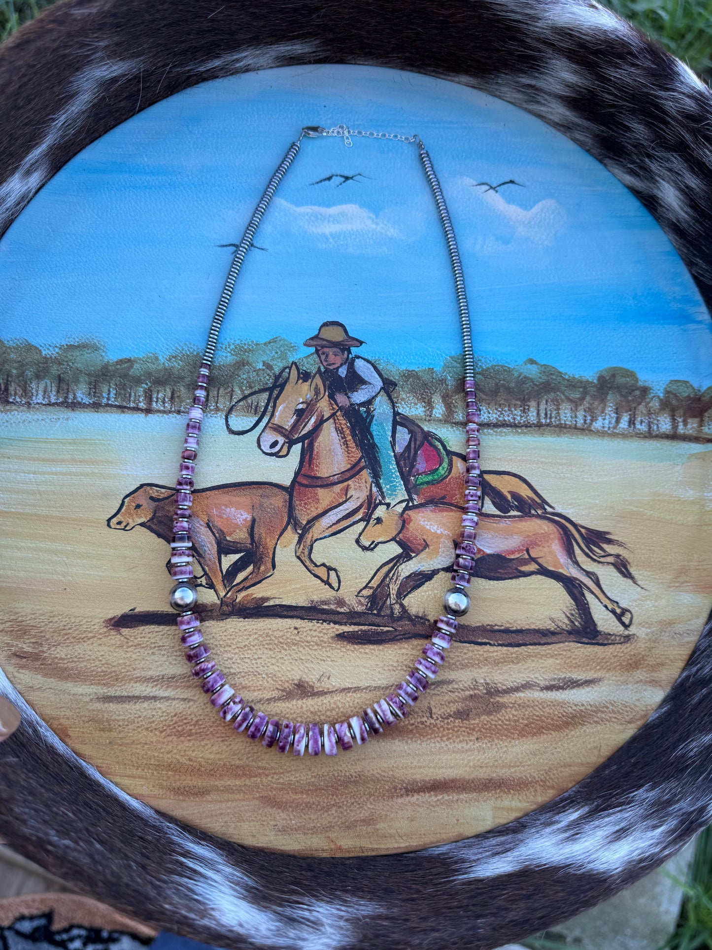 20 Inch Purple Spiny Oyster Necklace