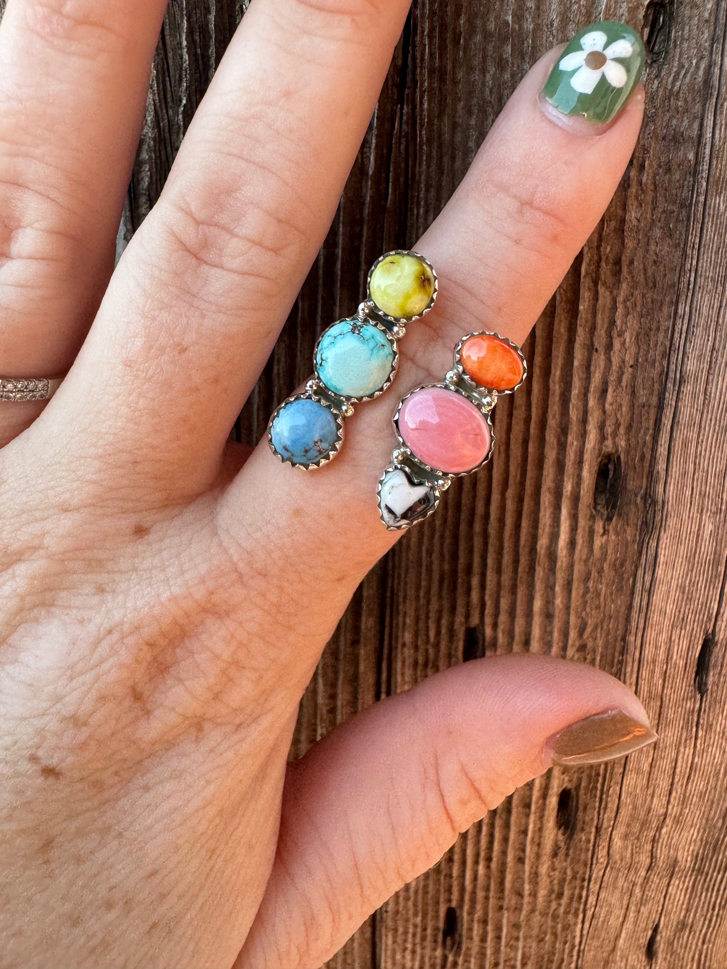 Muti Stone Adjustable Ring