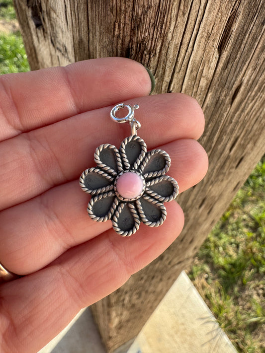 Pink Conch Flower Charm