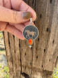 Orange Spiny Horse Pendant