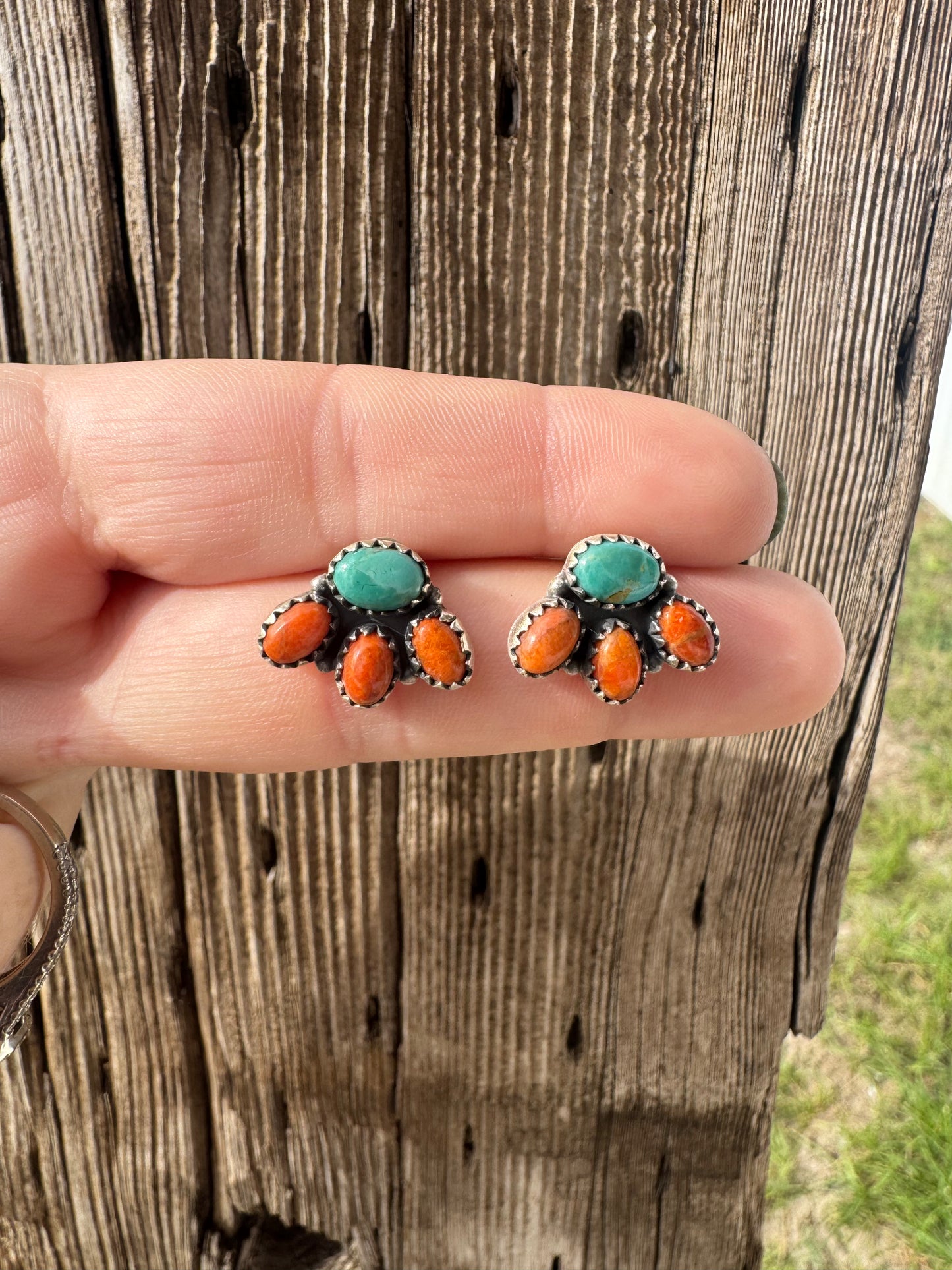 Turquoise & Orange Earrings