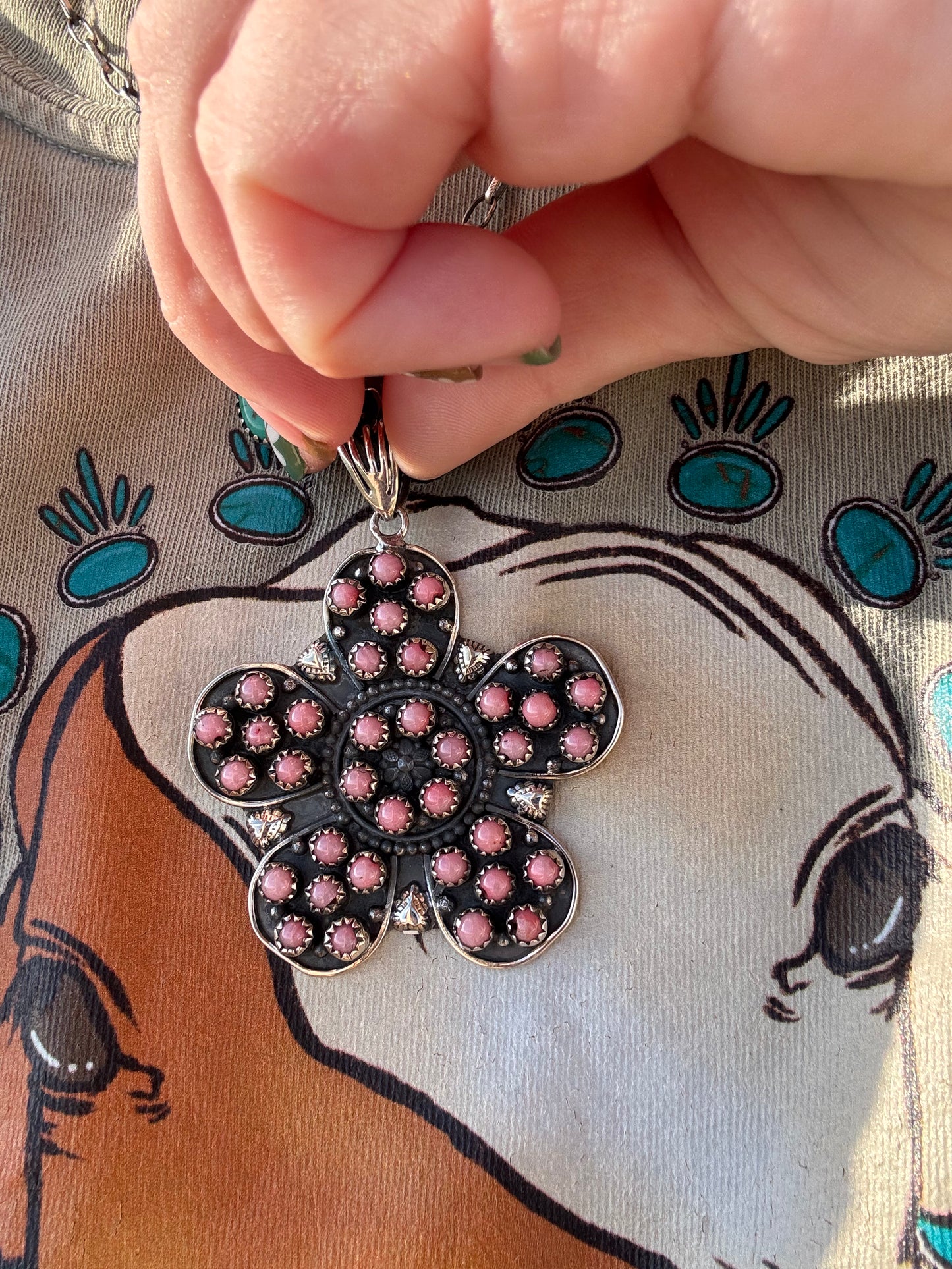 Statement Pink Conch Flower Pendant