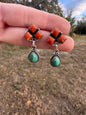 Orange Mojave & Turquoise Dangles