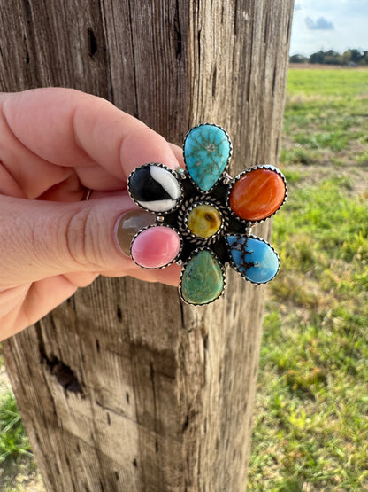 Muti Stone Ring -Adjustable