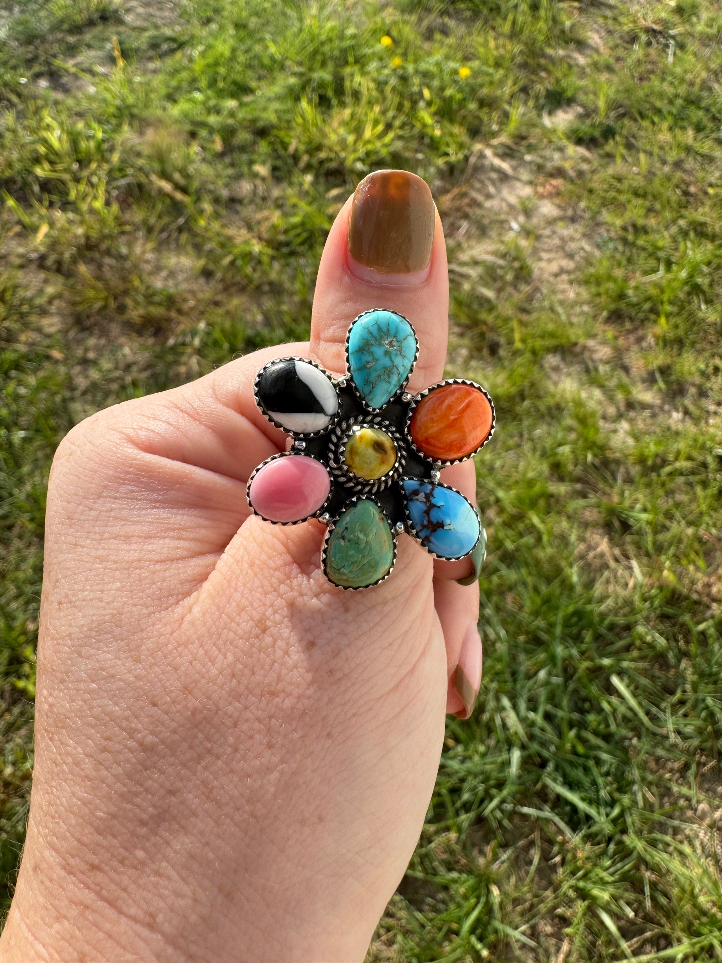 Muti Stone Ring -Adjustable