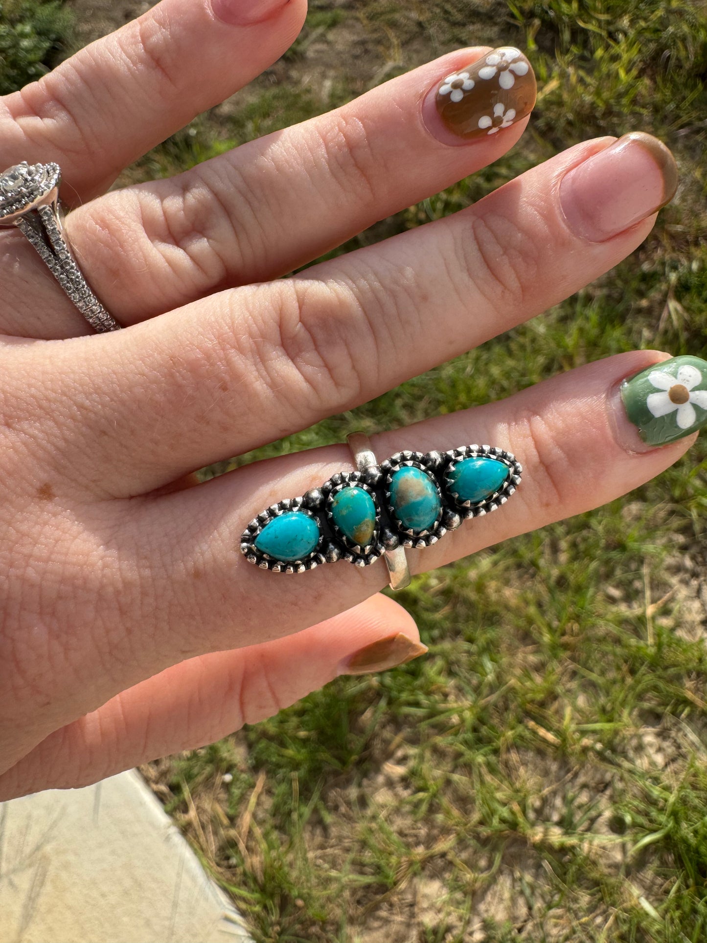 Kingman Turquoise Ring -Adjustable